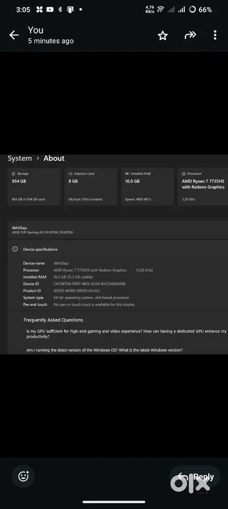 Asus tuf gaming A15