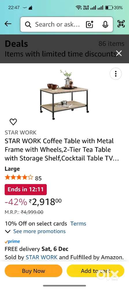Unopened cofee table