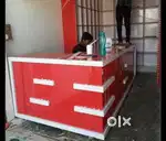 Clothes shop counter with rek