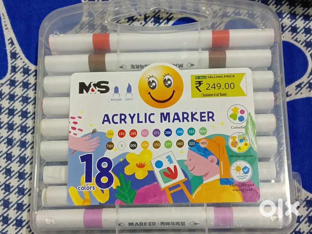 New 18-Color Acrylic Marker Pen Set  Ideal for Art, DIY & Crafts