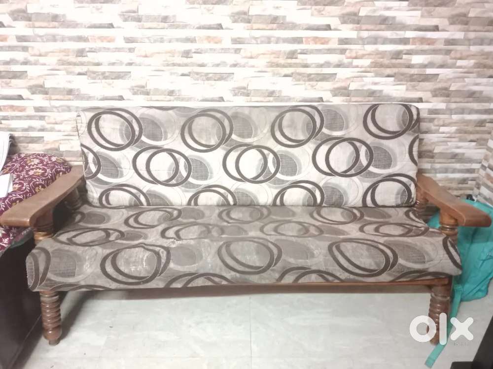 Teak wood wooden sofa set 5 seater