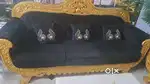 Carving sofa set 3+2+2 sofa center table dining table 6 chair