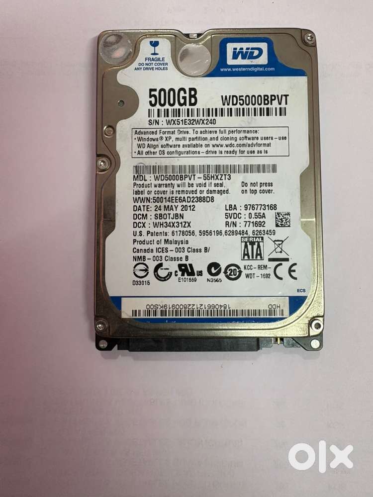 Wd 500gb and laptop ram