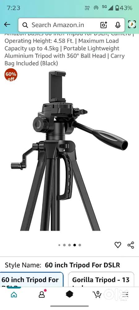 New Amazon Basics Tripod For DSLR And Phone