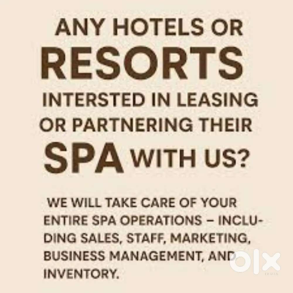 We'll take care of your spa business with 90% responsibility in Hyd
