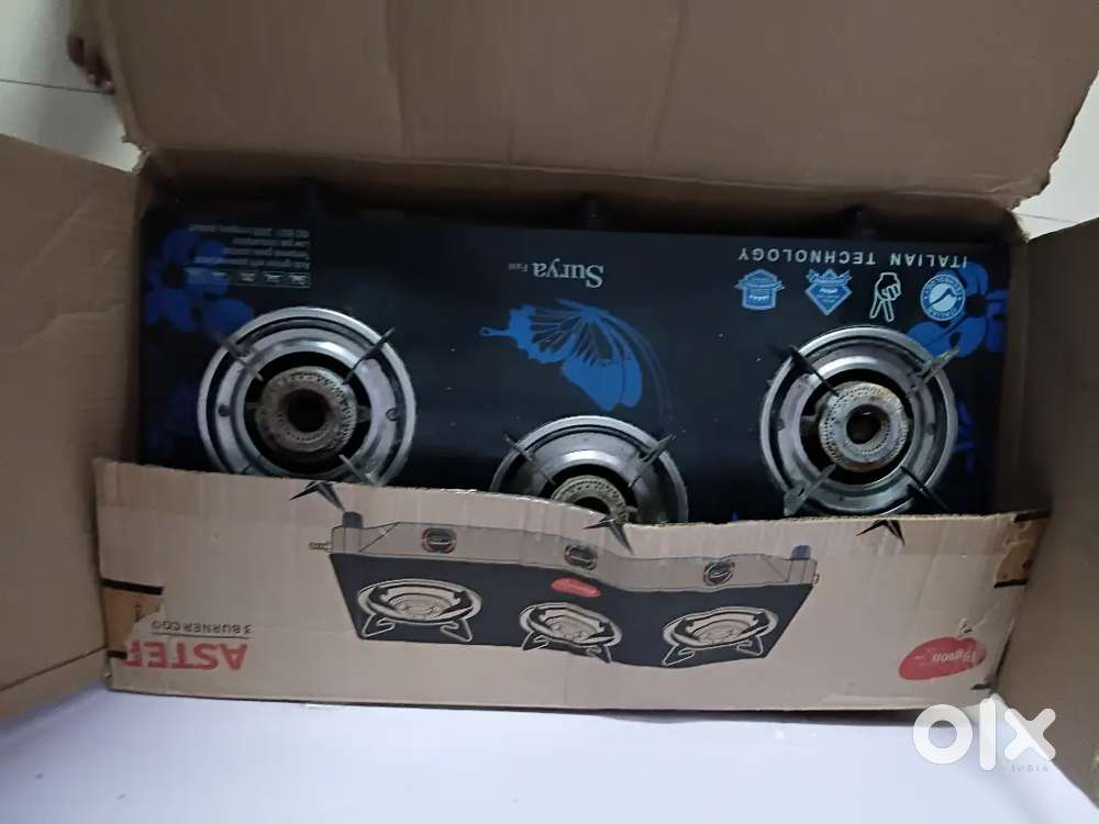 Gas stove 3 burners automatic