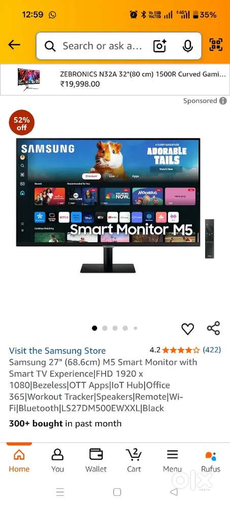 Samsung 27inch smart monitor m5