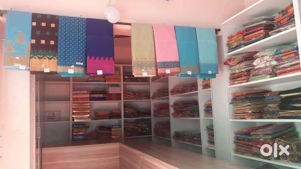 Racks and Tables for Shop with Glass Display and Door