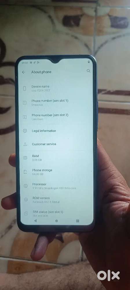 Vivo Y20A 2021 (Nebula Blue, 3GB RAM, 64GB Storage