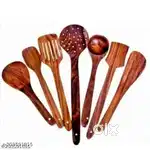 7 Pcs Wooden   Kitchen Spoon Set  FREE CASH ON DELIVERY