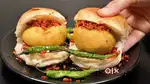 Vada pav and tea indian fast food