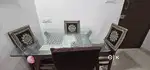 4-Seater Glass & Wooden Furniture Set for Sale