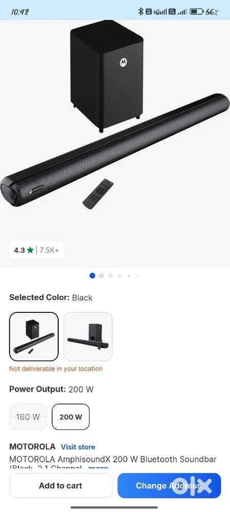 Motorola Soundbar 200W 2months old