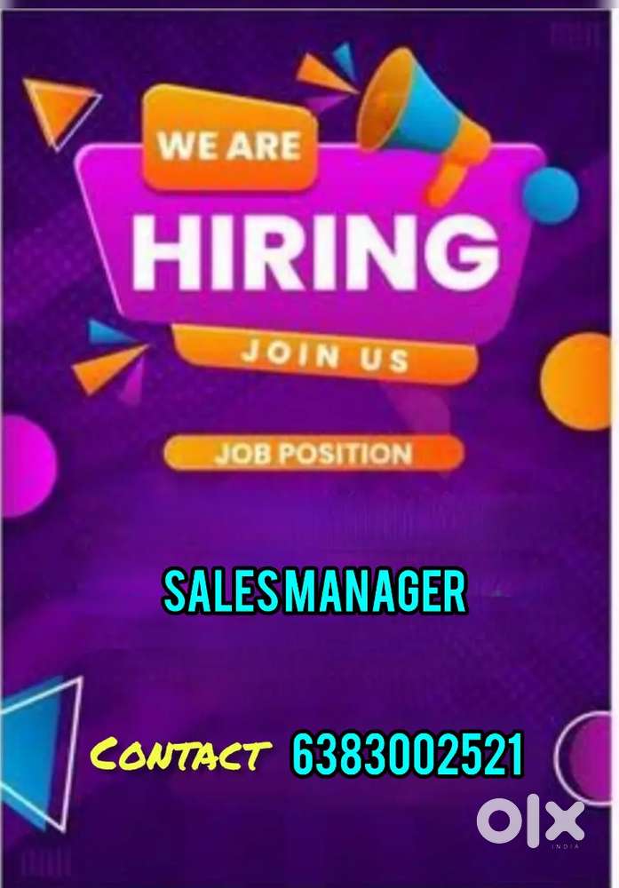 Sales Manager.Need Experience in Real Estate
