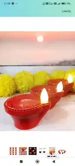 Sajo Fashion Water Sensor LED Diya Set - Decorative E-Diya Lights