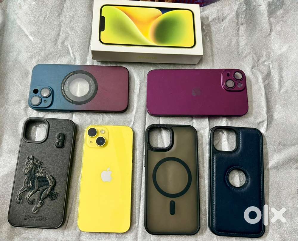 Iphone 14 Yellow colour with premium cases