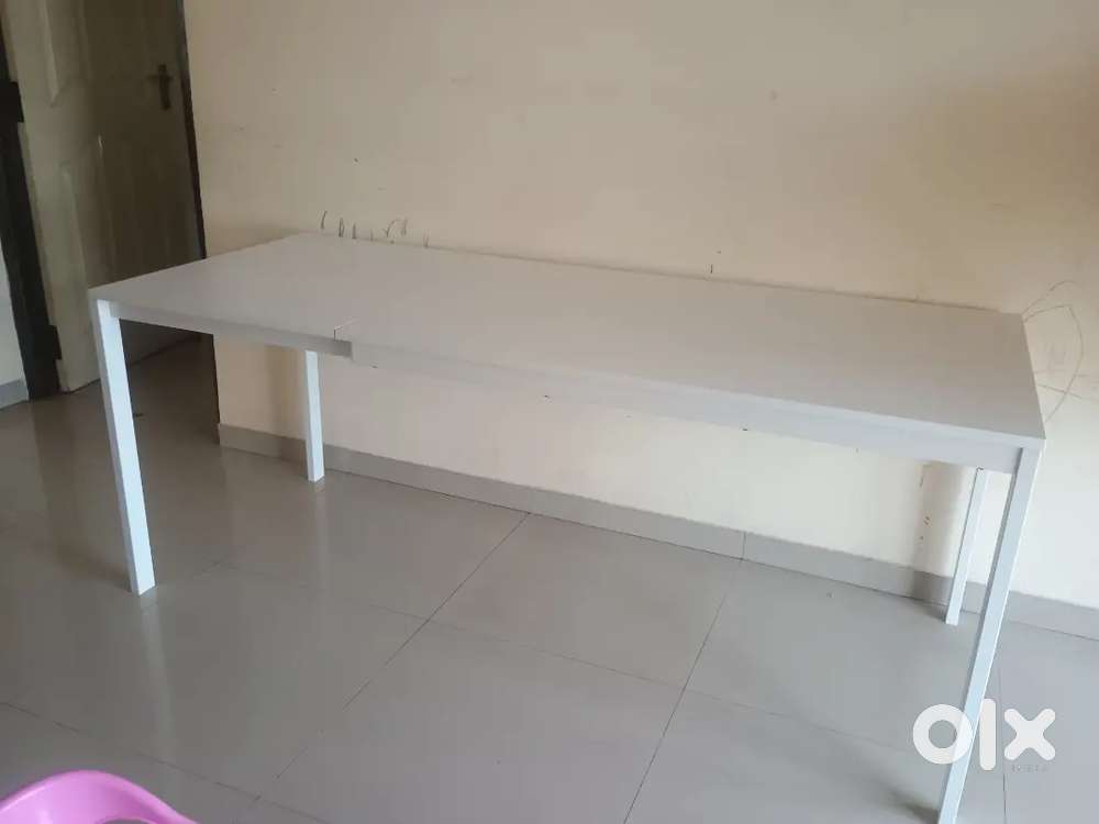 White Ikea computer/Study/Dining table and kids red lunch/ study table