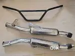 Royal Enfield Angular Exhaust, RD HandleBar, Himalayan knuckle Gaurd