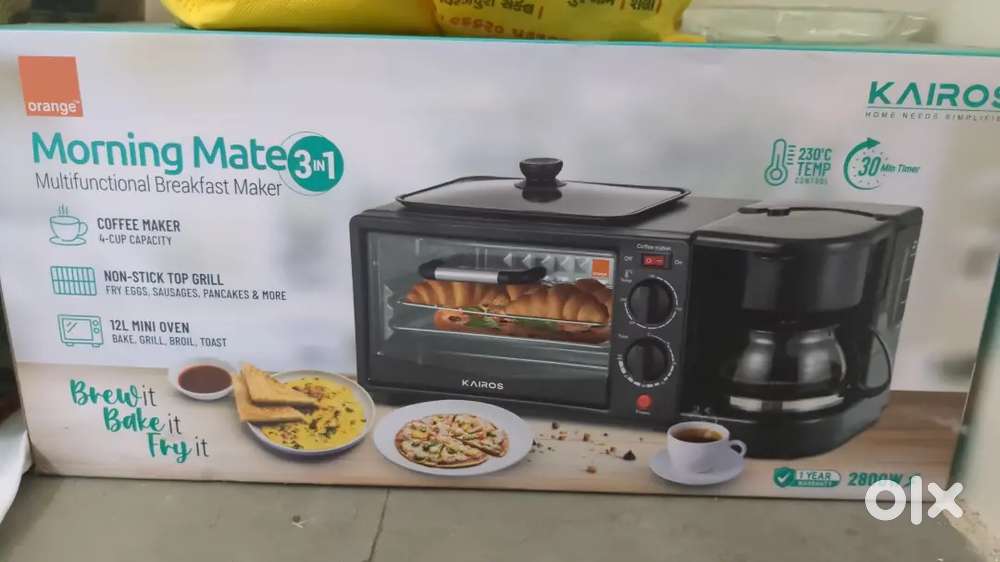 Kairos 3 in 1 oven griller and coffee maker 12 litres brand new