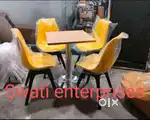 New four seater dining table chair set restaurant cafe furniture