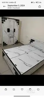 RS 11999/- BEDROOM SET@ THREE 3️⃣DOOR WORDROBE WITH 6*5 DOUBLE BED