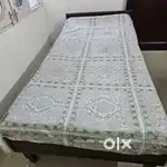 Single bed wooden with cour mattress