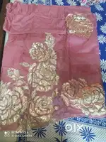 Organza suit with three piece gota patti work
