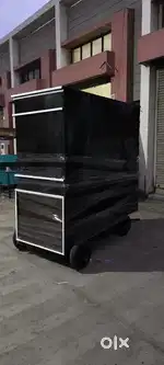 Food Cart. Counter. 3 by 6. Steel material. Not used
