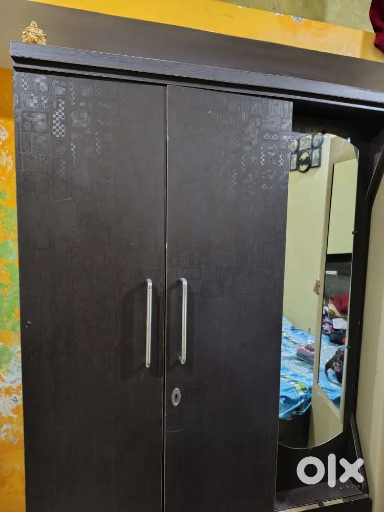 Wooden Almirah With Showcase for sale