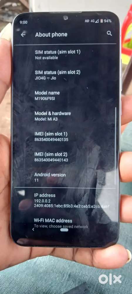 Mi A3.  Rame 6gb. Storage 128gb