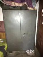Strong steel cupboard with multiple shelves