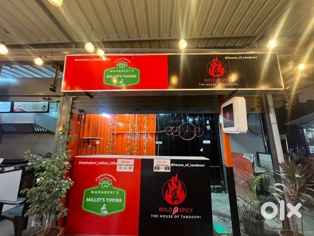 Shop counter and light board and display board