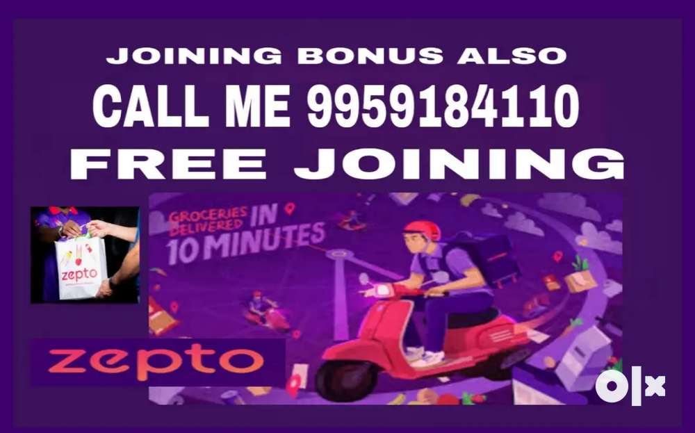 ZEPTO DELIVERY BOYS FREE JOINING IN HYD JOINING BONUS 10000 RS ALSO