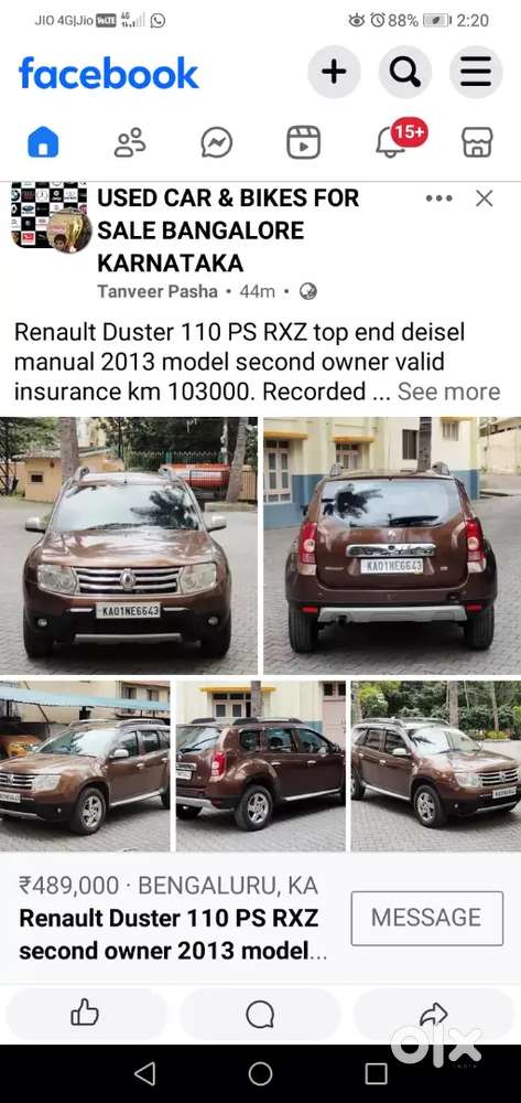 Duster 2014model 2015 registration full  brand new condition