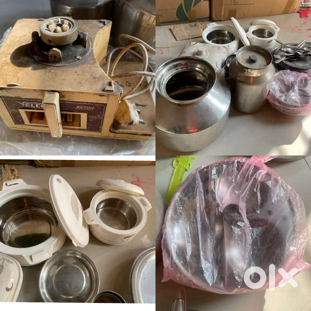 Steel Bartan,mixi,idli stand,plates,spoon,tokni,dolu5 litre