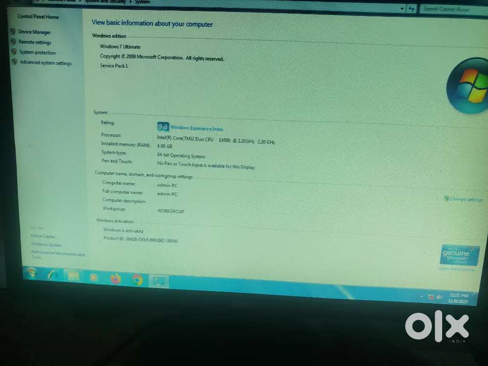 Computer ( foxin monitor, cpu, keyboard, Mouse)
