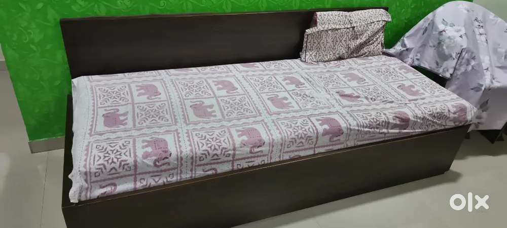 Wooden bed with storage