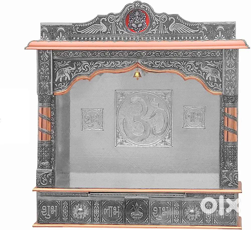 Silver wooden Pooja mandir.