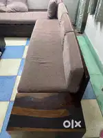 Sheesham Wood L shaped Sofa set