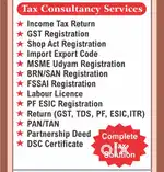 Income tax return ITR GST PF ESIC IEC FSSAI food license