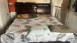 King size cot with bed, two storages bixes with wheels and two secre