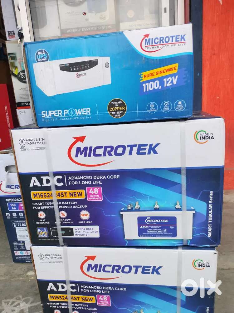1100va microtek sinewave inverter & 100ah microtek battery  brand new
