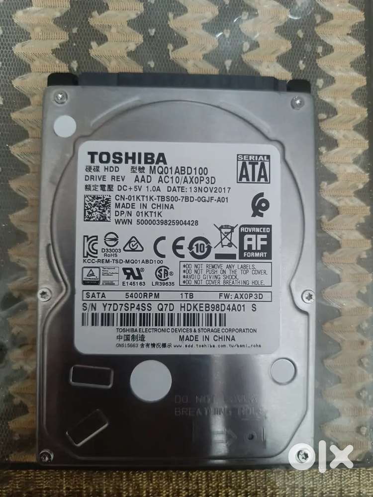 Unused Toshiba 1tb hard disk drive
