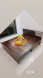 Brand new wooden non storage bed brown colour