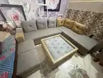 Sofa set 2 setty 1 glass table