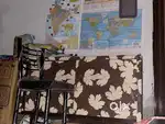 Study table with spacious wardrobe with space to keep books and more