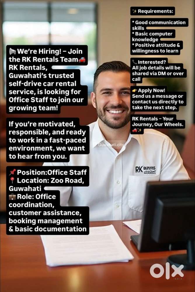 Need an office assistant for car rental service