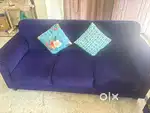 5 seater cushion sofa, royal dark blue colour