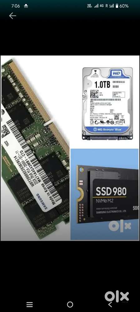 SSD, HDD, RAM