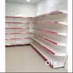 Standing Unit Mild Steel Hypermarket Rack, For Departmental Stores.